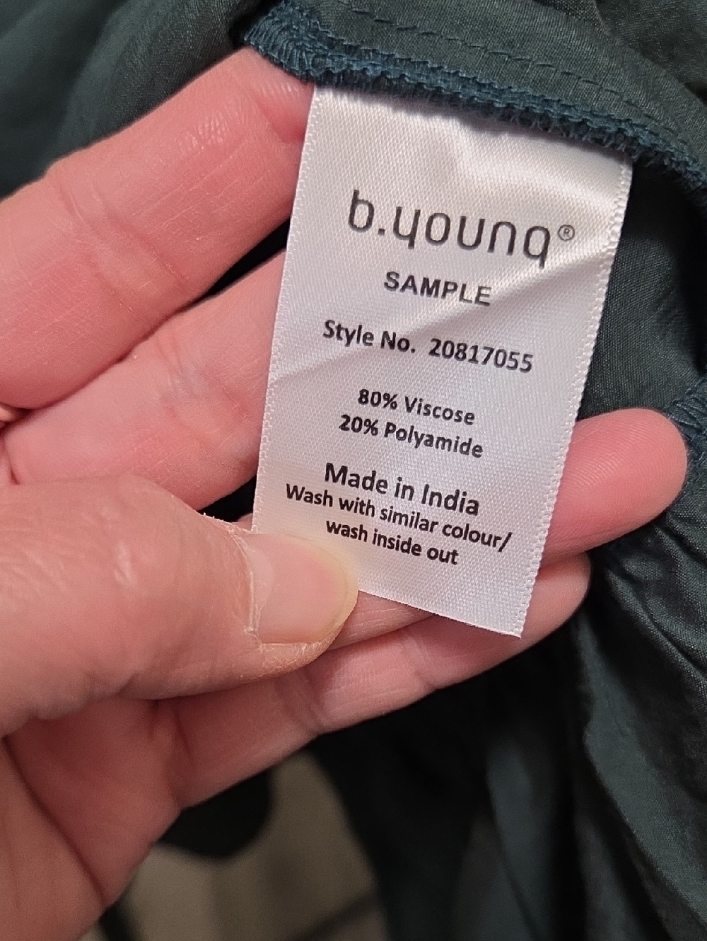 NWT b.young Dark Green Ruffle Button Front Dress | Victorian Boho Prairie - Picture 9 of 12